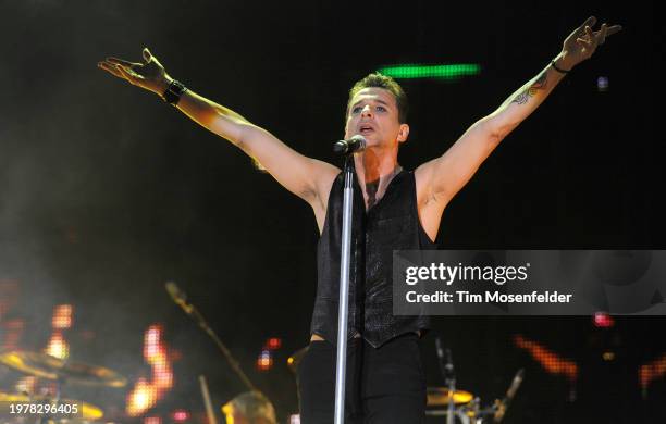 Dave Gahan of Depeche Mode performs during Lollapalooza 2009 at Grant Park on August 7, 2009 in Chicago, Illinois.