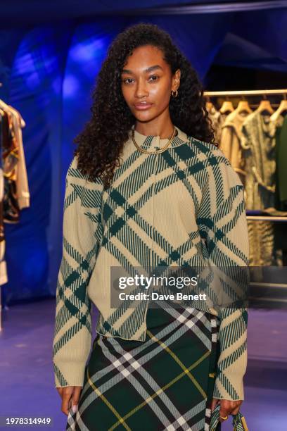 Cheyenne Maya-Carty aka Chey Maya attends the opening of the Burberry takeover of Harrods on February 1, 2024 in London, England.