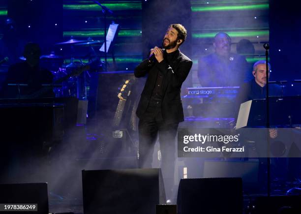 Josh Groban performs during the 66th Grammy Awards Pre-Grammy Gala at the Beverly Hilton on February 3, 2024 in Beverly Hills, California.