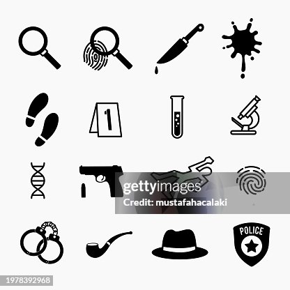 Criminal investigation icons Criminal investigation icons