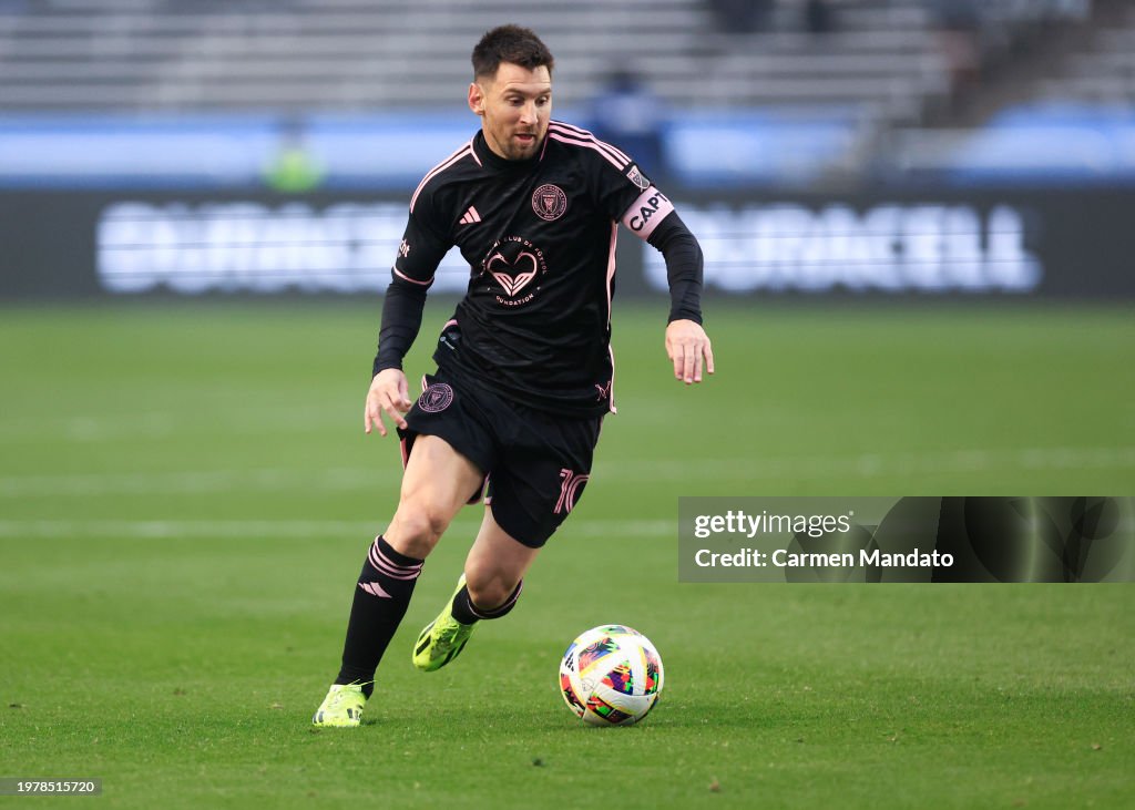Inter Dallas Lionel Messi of Inter Miami CF in action against FC Dallas at Cotton ...