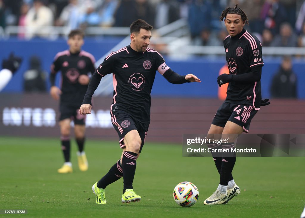 Inter Dallas Lionel Messi of Inter Miami CF in action against FC Dallas at Cotton ...