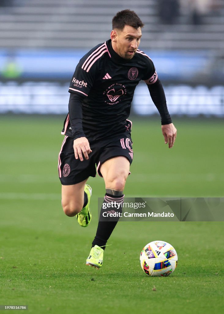 Inter Dallas Lionel Messi of Inter Miami CF in action against FC Dallas at Cotton ...