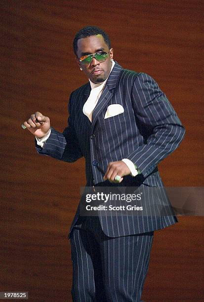 Producer/Musician Sean "P. Diddy" Combs performs at the MTV Networks Upfront 2003 presentation to advertisers at the Theatre at Madison Square Garden...