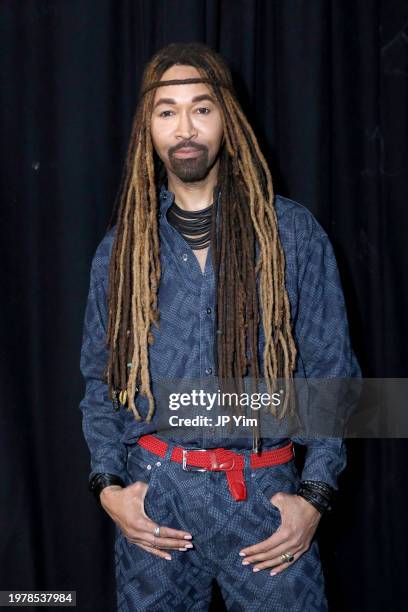 Ty Hunter attends the 8th Annual Blue Jacket Fashion Show at Moonlight Studios on February 01, 2024 in New York City.