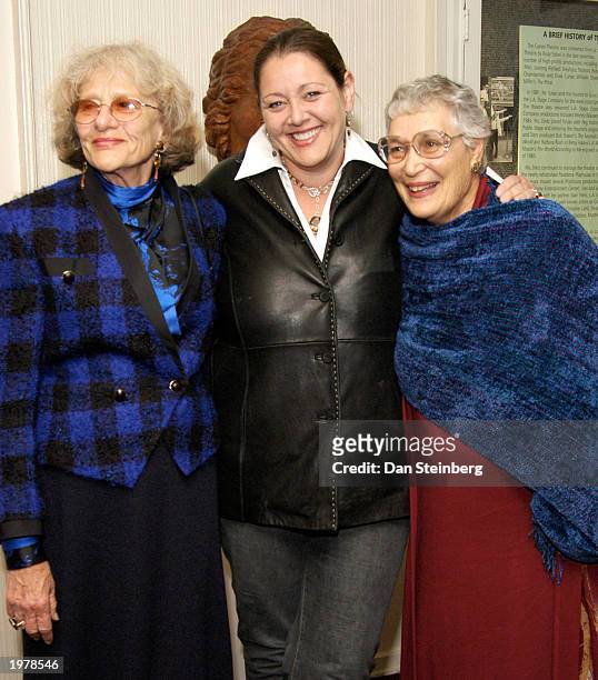 Actress Camryn Manheim and her mother Silvia Manheim and aunt Lynn Perlman arrive at the opening night of the play "An Evening With Golda Meir" at...