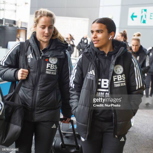 Leicester City W.F.C. Players are arriving at the Joie Stadium for the Barclays FA Women's Super League match between Manchester City and Leicester...
