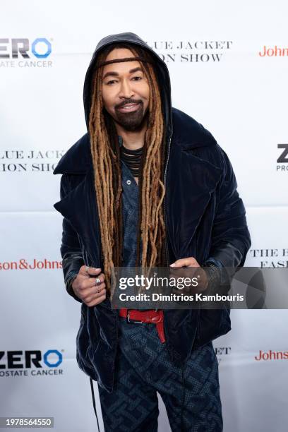 Ty Hunter attends the 8th Annual Blue Jacket Fashion Show at Moonlight Studios on February 01, 2024 in New York City.