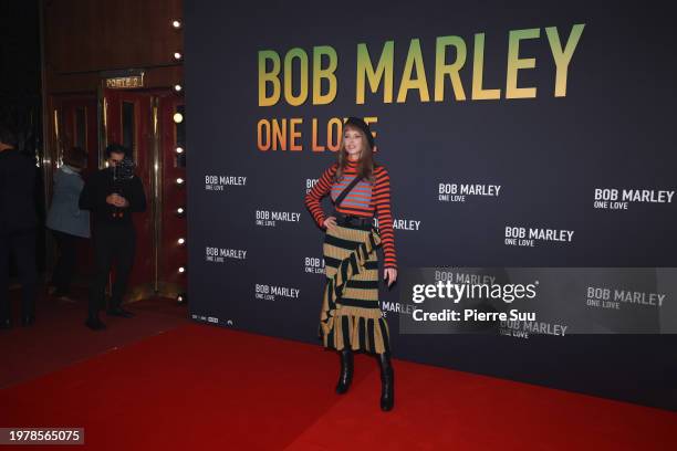 Frédérique Bel attends the "Bob Marley : One Love" premiere at The Grand Rex on February 01, 2024 in Paris, France.