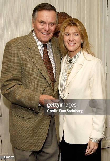 Actor Peter Marshall and his wife arrive at the opening night of the play "An Evening With Golda Meir" at The Canon Theatre on May 6, 2003 in Beverly...