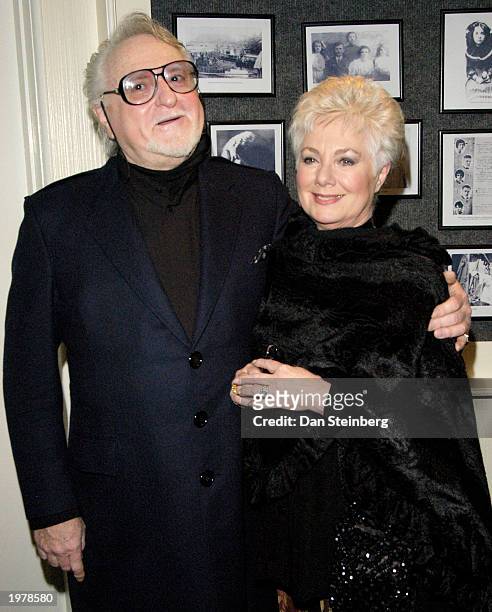 Actor/Comedian Marty Ingels and wife actress Shirley Jones arrive at the opening night of the play "An Evening With Golda Meir" at The Canon Theatre...