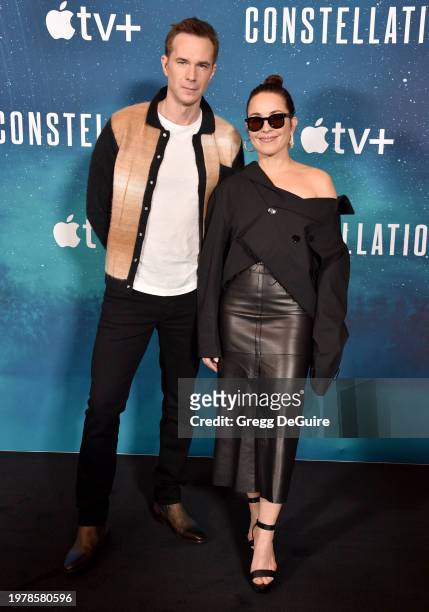 James D'Arcy and Noomi Rapace attend the AppleTV+ New Drama Series "Constellation" Photo Call at Four Seasons Hotel Los Angeles at Beverly Hills on...