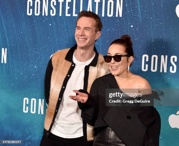 James D'Arcy and Noomi Rapace attend the AppleTV+ New Drama Series "Constellation" Photo Call at Four Seasons Hotel Los Angeles at Beverly Hills on...