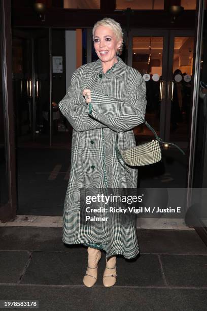 Olivia Colman seen attending the opening of the Burberry takeover of Harrods on February 01, 2024 in London, England.