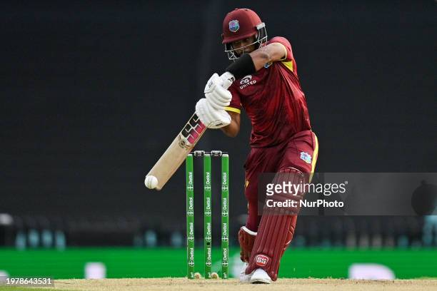 Shai Hope is batting for the West Indies during game two of the Men's One Day International series between Australia and the West Indies at Sydney...