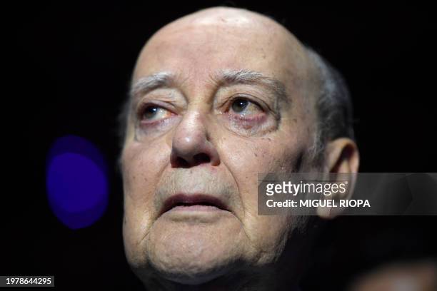 Outgoing president of FC Porto, Jorge Nuno Pinto da Costa, gets emotional after presenting his candidacy for re-election, after 42 years in charge,...