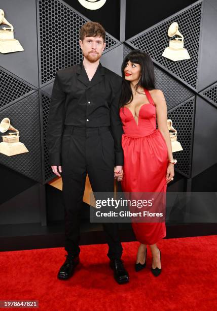 James Blake and Jameela Jamil at the 66th Annual GRAMMY Awards held at Crypto.com Arena on February 4, 2024 in Los Angeles, California.