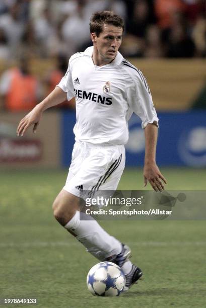 Michael Owen of Real Madrid on the ball during the Friendly match between Los Angeles Galaxy and Real Madrid at Home Depot Center on July 18, 2005 in...