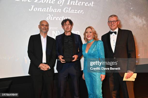 James Wilson and Jonathan Glazer, winners of Film of the Year for "The Zone Of Interest", Anna Smith and Anthony Pins attend The 44th London Critics'...