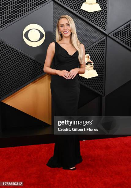 Alix Earle at the 66th Annual GRAMMY Awards held at Crypto.com Arena on February 4, 2024 in Los Angeles, California.