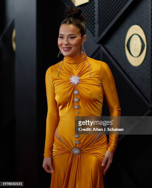 Los Angeles, CA Tessa Brooks arrives on the Red Carpet at the Crypto.com Arena in Los Angeles, CA, Sunday, Feb. 4, 2024.