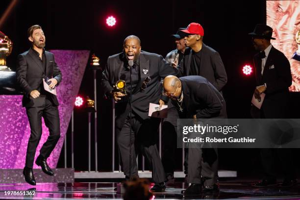 Los Angeles, CA Killer Mike accepts the award for Rap Album at the 66th Grammy Awards Premiere Ceremony held at the Peacock Theater in Los Angeles,...