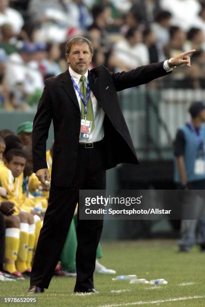 Stuart Baxter, Manager of South Africa on the side line during the Concacaf Gold Cup match between South Africa and Mexico at Home Depot Center on...
