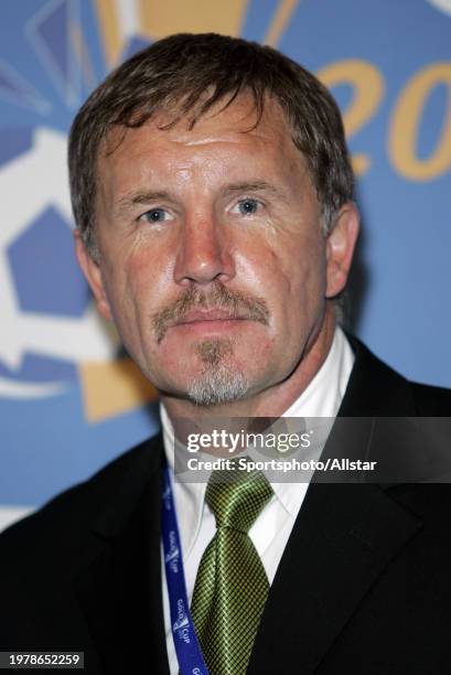 Stuart Baxter, Manager of South Africa in press conference after the Concacaf Gold Cup match between South Africa and Mexico at Home Depot Center on...