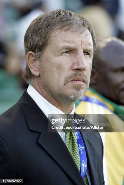 Stuart Baxter, Manager of South Africa on the side line before the Concacaf Gold Cup match between South Africa and Mexico at Home Depot Center on...