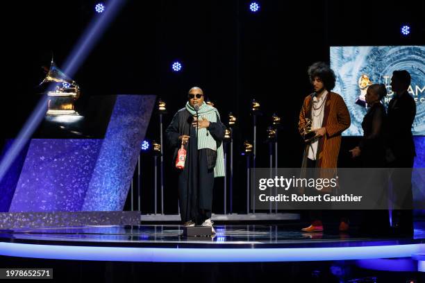 Los Angeles, CA Meshell Ndegeocello accepts the award for Alternative Jazz Album at the 66th Grammy Awards Premiere Ceremony held at the Peacock...