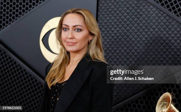 Los Angeles, CA Brandi Cyrus arrives on the Red Carpet at the Crypto.com Arena in Los Angeles, CA, Sunday, Feb. 4, 2024.