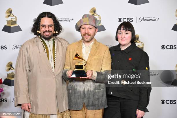Luke Brooks, James Theseus Buck and Annie Collinge at the 66th Annual GRAMMY Awards held at Crypto.com Arena on February 4, 2024 in Los Angeles,...