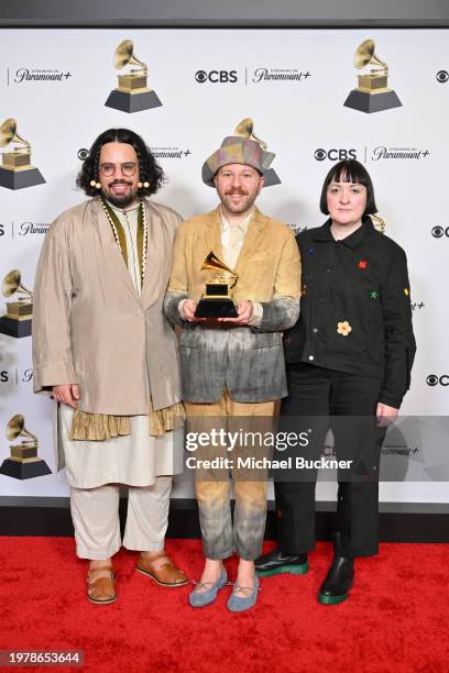 Luke Brooks, James Theseus Buck and Annie Collinge at the 66th Annual GRAMMY Awards held at Crypto.com Arena on February 4, 2024 in Los Angeles,...