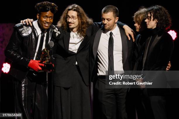 Los Angeles, CA Producers for SZA's "SOS" album accept the award for Progressive R&B Album on behalf of SZA at the 66th Grammy Awards Premiere...