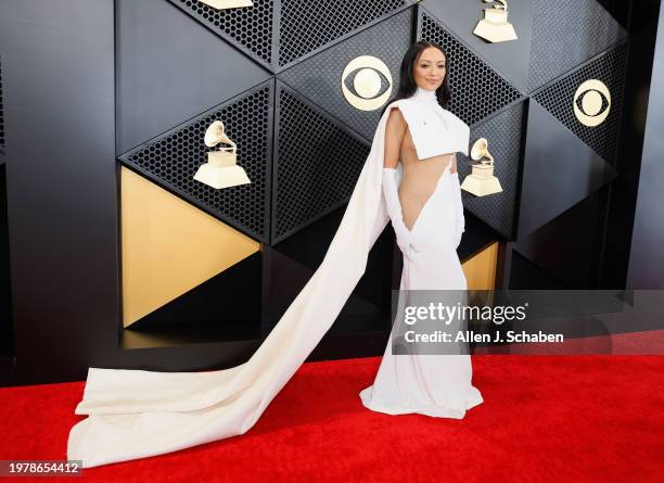 Los Angeles, CA Kat Graham arrives on the Red Carpet at the Crypto.com Arena in Los Angeles, CA, Sunday, Feb. 4, 2024.