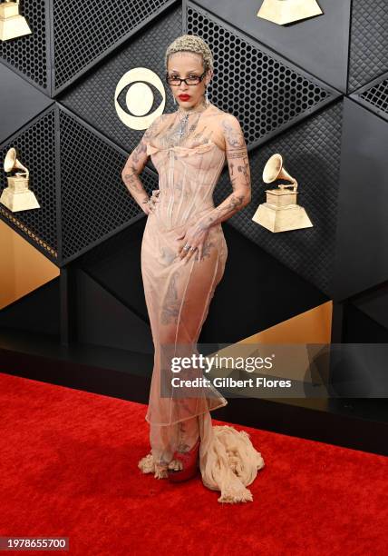 Image contains partial nudity.) Doja Cat at the 66th Annual GRAMMY Awards held at Crypto.com Arena on February 4, 2024 in Los Angeles, California.