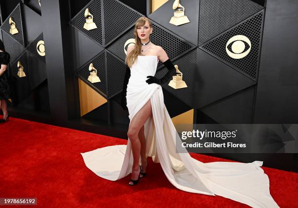 Taylor Swift at the 66th Annual GRAMMY Awards held at Crypto.com Arena on February 4, 2024 in Los Angeles, California.