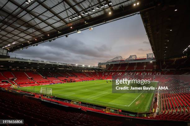General view of Old Trafford stadium after the Premier League match between Manchester United and West Ham United at Old Trafford on February 4, 2024...
