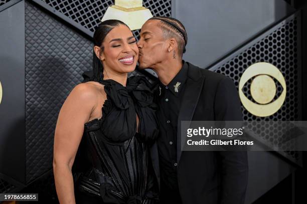 Jordin Sparks and Dana Isaiah at the 66th Annual GRAMMY Awards held at Crypto.com Arena on February 4, 2024 in Los Angeles, California.