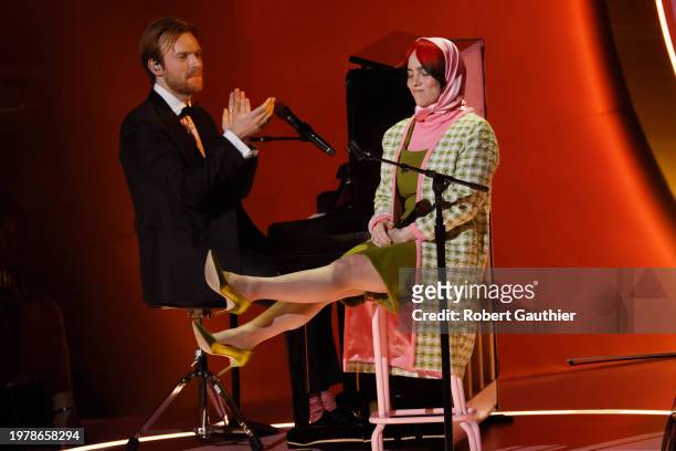 Los Angeles, CA Billie Eilish and Finneas at the 66th Grammy Awards held at the Crypto.com Arena in Los Angeles, CA, Sunday, Feb. 4, 2024.