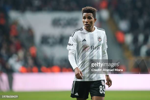 Gedson Fernandes of Besiktas looks on during the Turkish Super League match between Besiktas and Trabzonspor at Vodafone stadium on February 4, 2024...