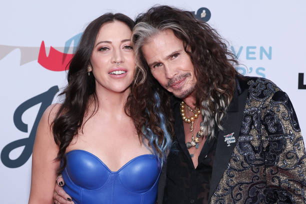 Aimee Preston and Steven Tyler at the 5th Jam for Janie GRAMMY Awards Viewing Party held at the Hollywood Palladium on February 4, 2024 in Los...