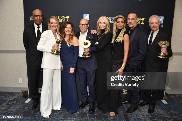 Michael Dorn, Jeri Ryan, Marina Sirtis, Patrick Stewart, Gates McFadden, Michelle Hurd, Todd Stashwick and Brent Spiner at the 51st Annual Saturn...