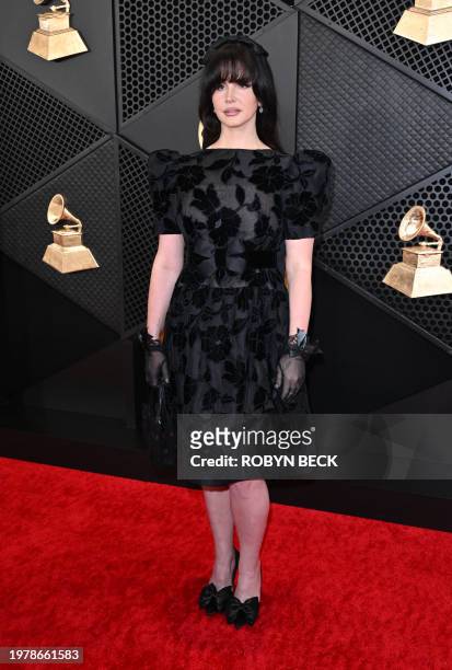 Singer-songwriter Lana Del Rey arrives for the 66th Annual Grammy Awards at the Crypto.com Arena in Los Angeles on February 4, 2024.