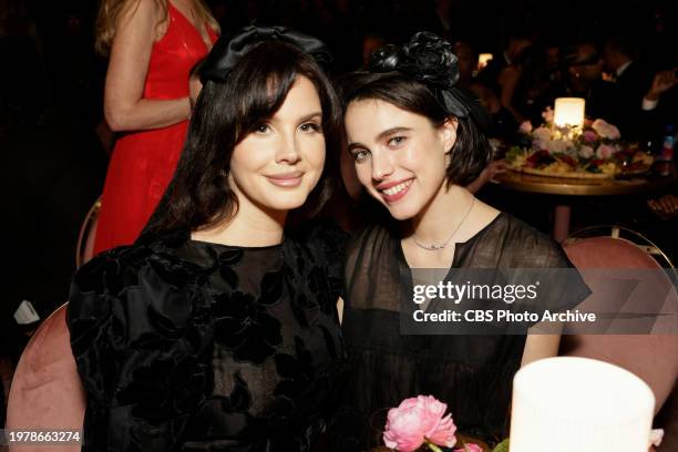 Lana Del Rey and Margaret Qualley behind the scenes at The 66th Annual Grammy Awards, airing live from Crypto.com Arena in Los Angeles, California,...
