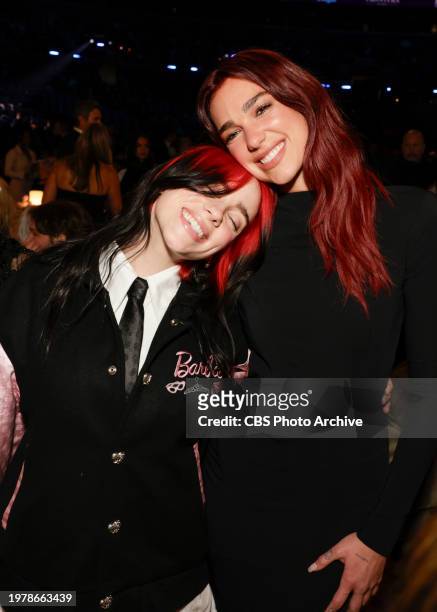 Billie Eilish and Dua Lipa behind the scenes at The 66th Annual Grammy Awards, airing live from Crypto.com Arena in Los Angeles, California, Sunday,...