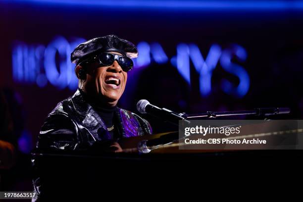 Stevie Wonder performing at The 66th Annual Grammy Awards, airing live from Crypto.com Arena in Los Angeles, California, Sunday, Feb. 4 on the CBS...