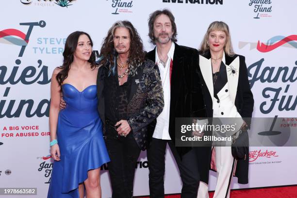 Aimee Preston, Steven Tyler, Chris Robinson and Camille Johnson at the 5th Jam for Janie GRAMMY Awards Viewing Party held at the Hollywood Palladium...