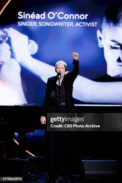 Annie Lennox performing at The 66th Annual Grammy Awards, airing live from Crypto.com Arena in Los Angeles, California, Sunday, Feb. 4 on the CBS...