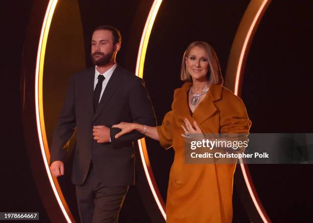 Celine Dion speaks onstage at the 66th Annual GRAMMY Awards held at Crypto.com Arena on February 4, 2024 in Los Angeles, California.